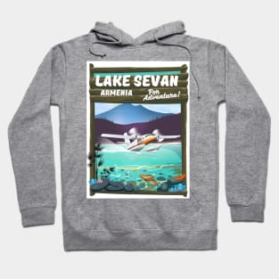 Lake Sevan Armenia travel poster Hoodie